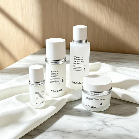 MISS GAIA Hyaluron Collagen Hydrating Skincare Set - Intense Hydration & Barrier Support (4-Piece Kit)