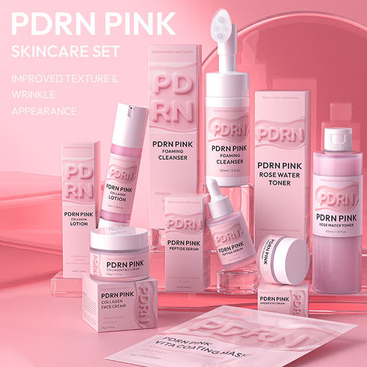 Private Label PDRN Pink Collagen Anti-Aging Skincare Set (7-Piece Regimen)