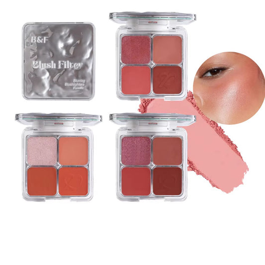Private Label Soft-Focus Blurring Blush & Highlighter Palette (Quad Compact)