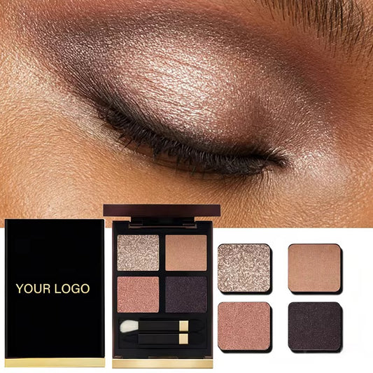 Private Label High-Pigment 4-Color Quad Eyeshadow Palette