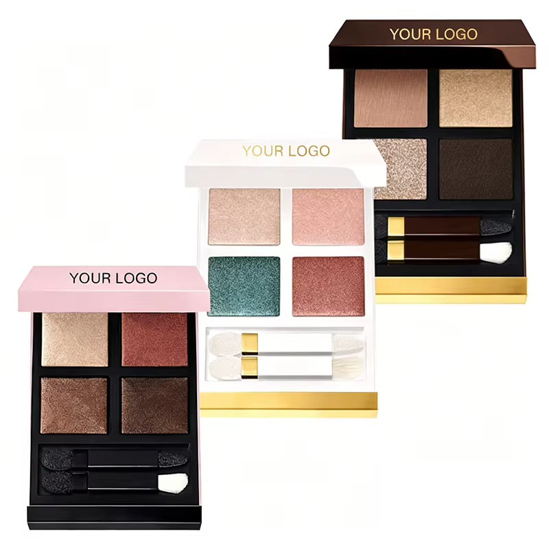 Private Label High-Pigment 4-Color Quad Eyeshadow Palette