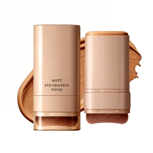 Creamy matte foundation stick with high pigment texture swatch manufactured by MCcosme OEM.