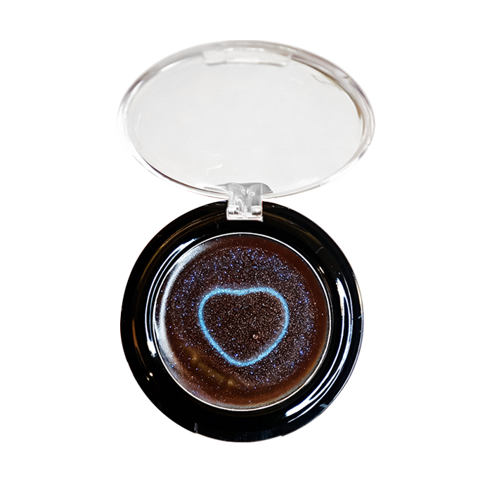 Cute heart design shimmer lip balm in a black pot. Create your private label cosmetics with MCcosme.