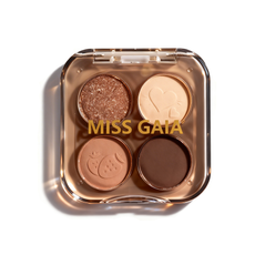 Daily essential brown matte and shimmer 4-color eyeshadow palette. Partner with MCcosme makeup supplier for premium private label products.