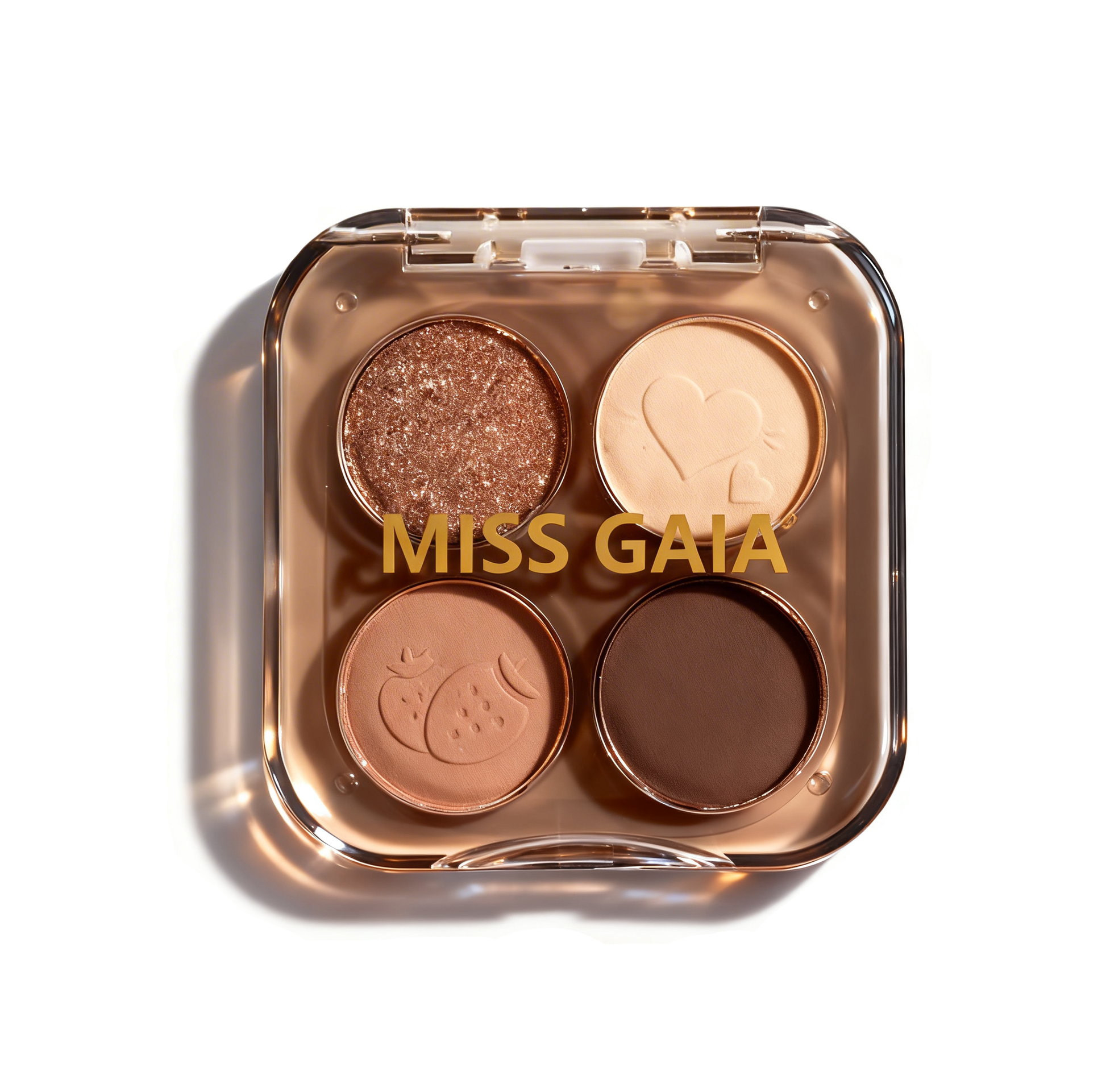 Daily essential brown matte and shimmer 4-color eyeshadow palette. Partner with MCcosme makeup supplier for premium private label products.