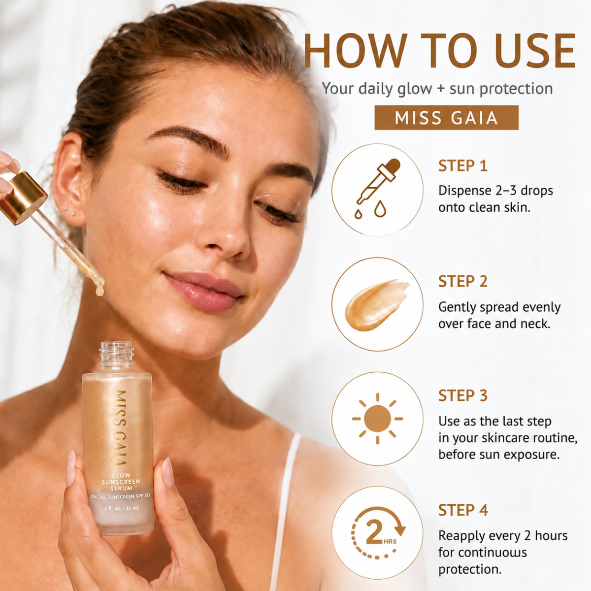 Private Label Pearlescent Glow Sunscreen Serum SPF 50 (30ml / 1 fl. oz.)