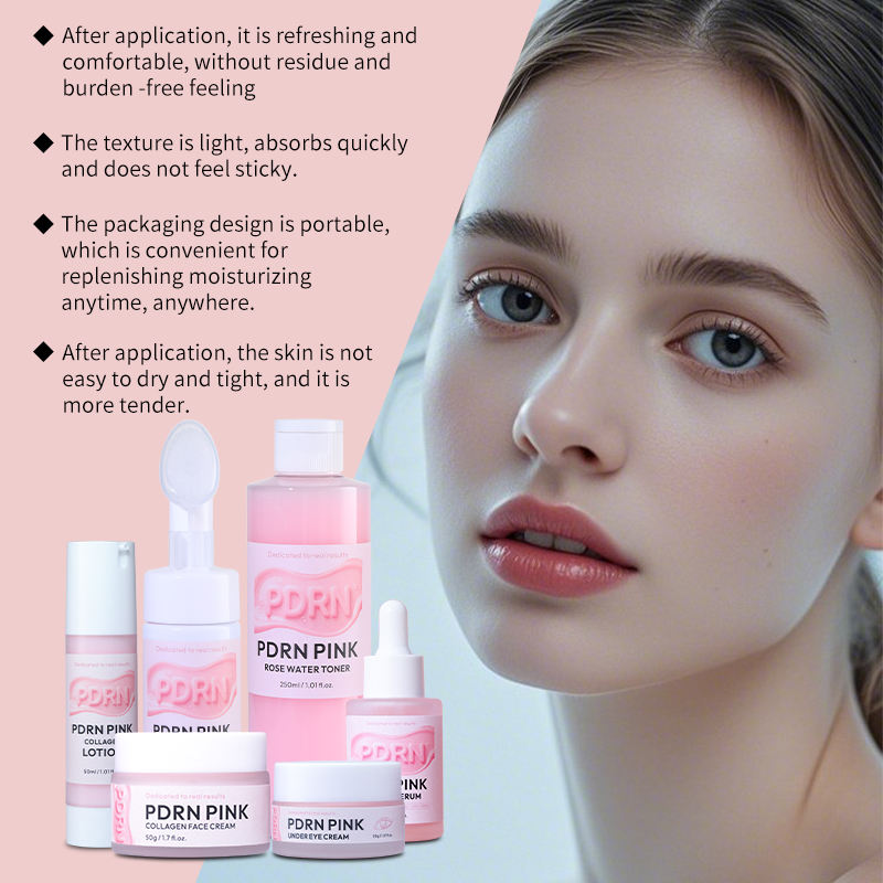 Private Label PDRN Pink Collagen Anti-Aging Skincare Set (7-Piece Regimen)