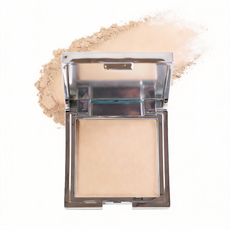Matte powder foundation in a silver case produced by MCcosme wholesale manufacturer.