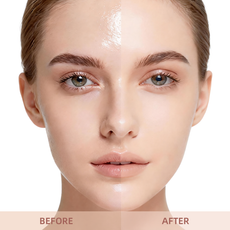 Instant matte blurring effect face powder before and after demonstration from MCcosme cosmetics factory.
