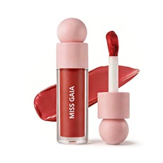 Deep brick red liquid blush formula, long-wearing and smudge-proof cosmetic supply for retailers.