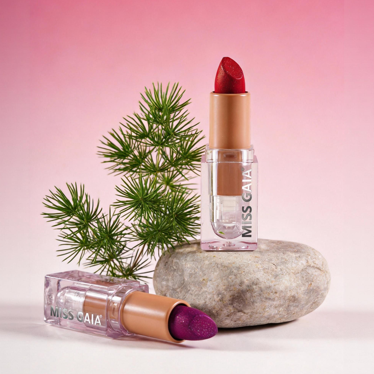 Luxury clear acrylic lipstick packaging photography. Custom cosmetic OEM solutions by factory MCcosme.