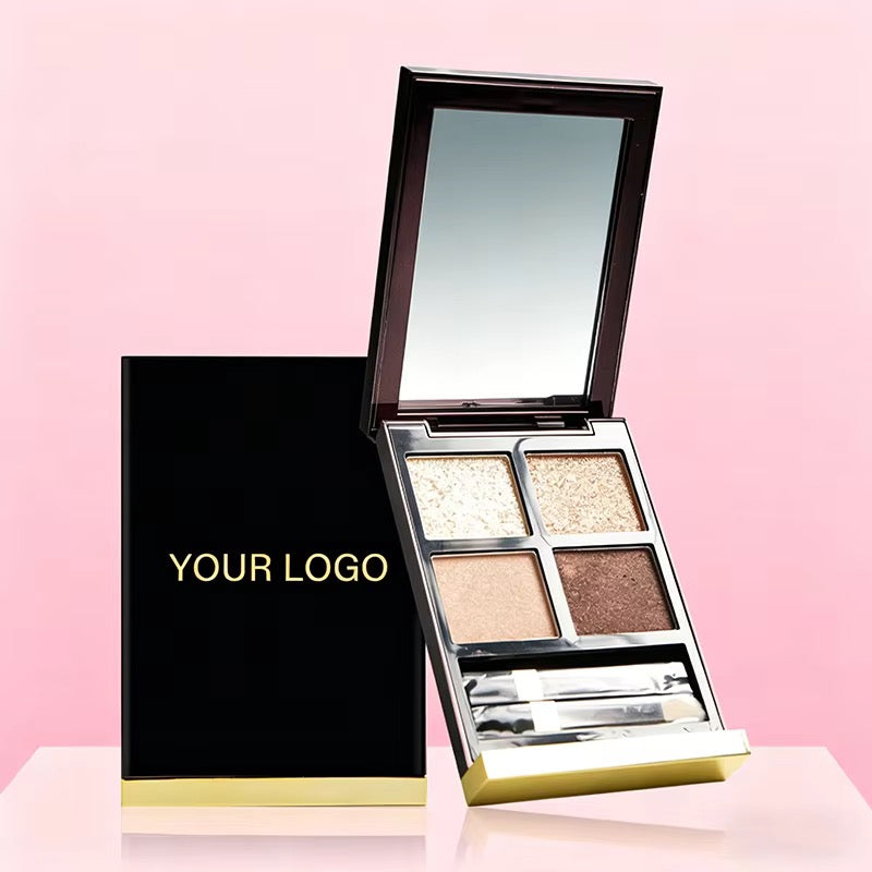 Private Label High-Pigment 4-Color Quad Eyeshadow Palette