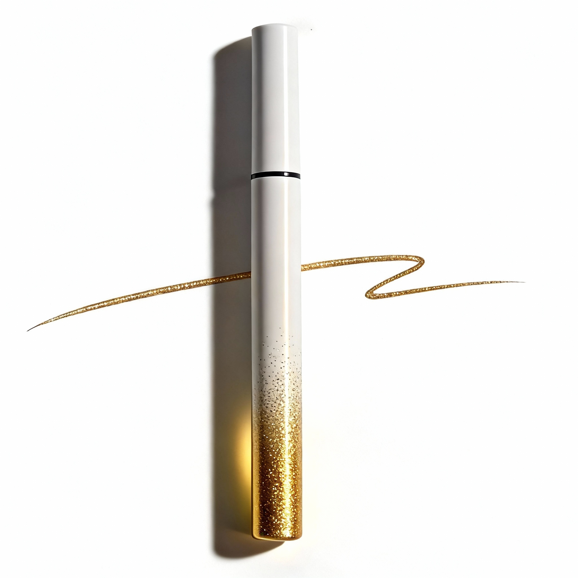 Metallic gold liquid eyeliner pen perfect for party makeup. Partner with B2B cosmetic supplier MCcosme for custom OEM services.