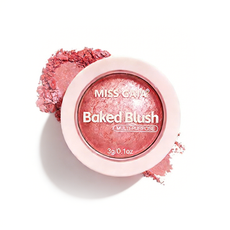 Mineral baked blush in rose shade with radiant glow finish, cruelty-free formula for custom makeup lines.