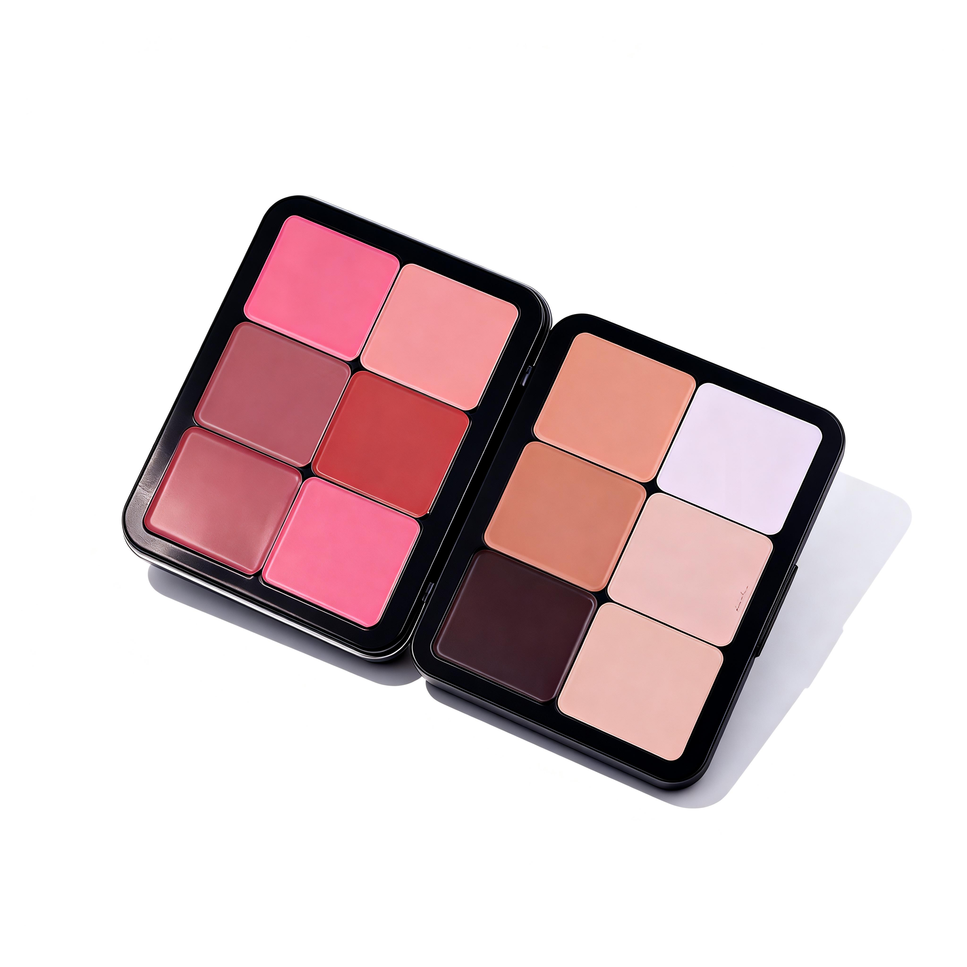Multi functional 6 color cream makeup palette comparing blush versus contour kits by MCcosme.