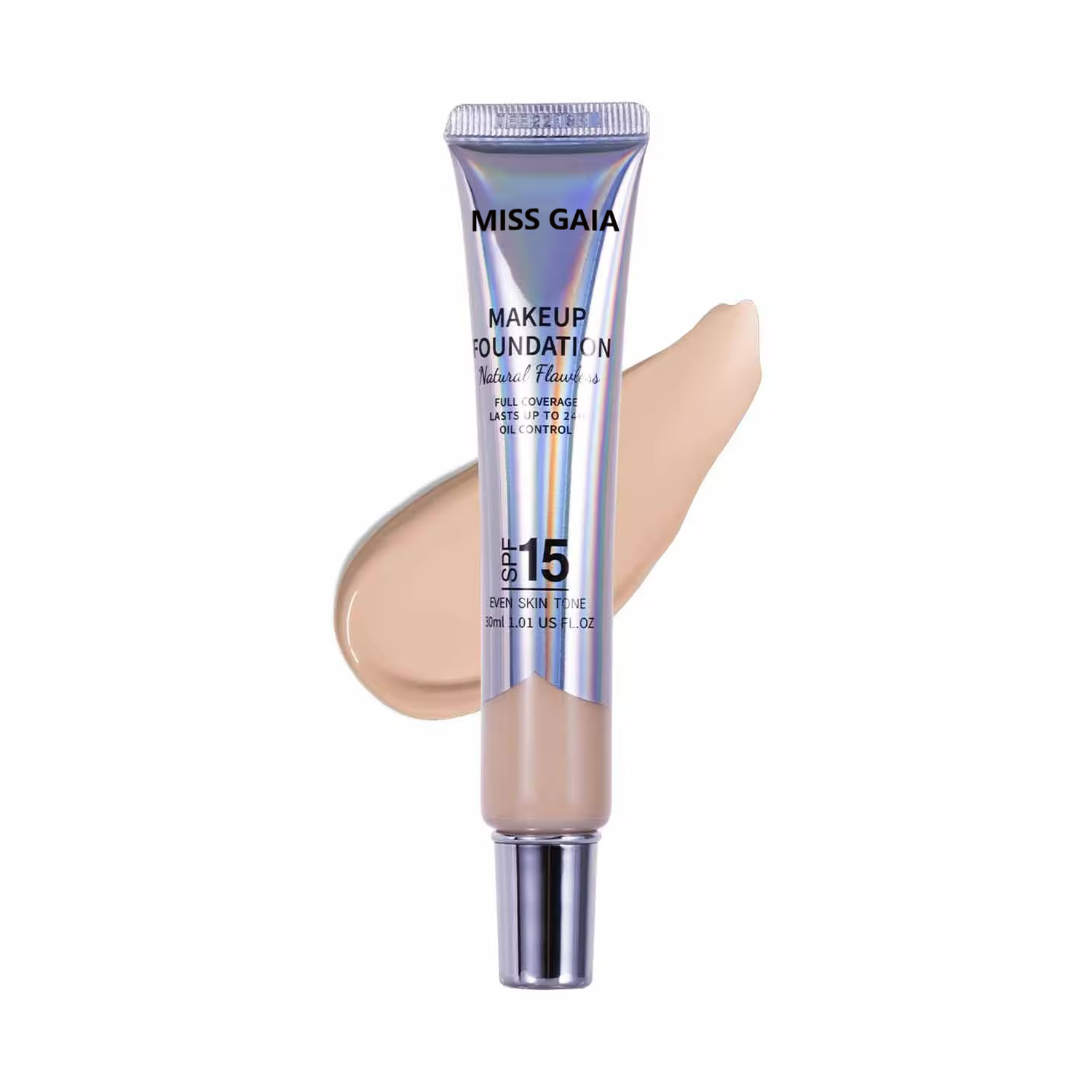 Long-lasting oil control foundation formula swatch, ideal for developing matte finish makeup lines for oily skin.