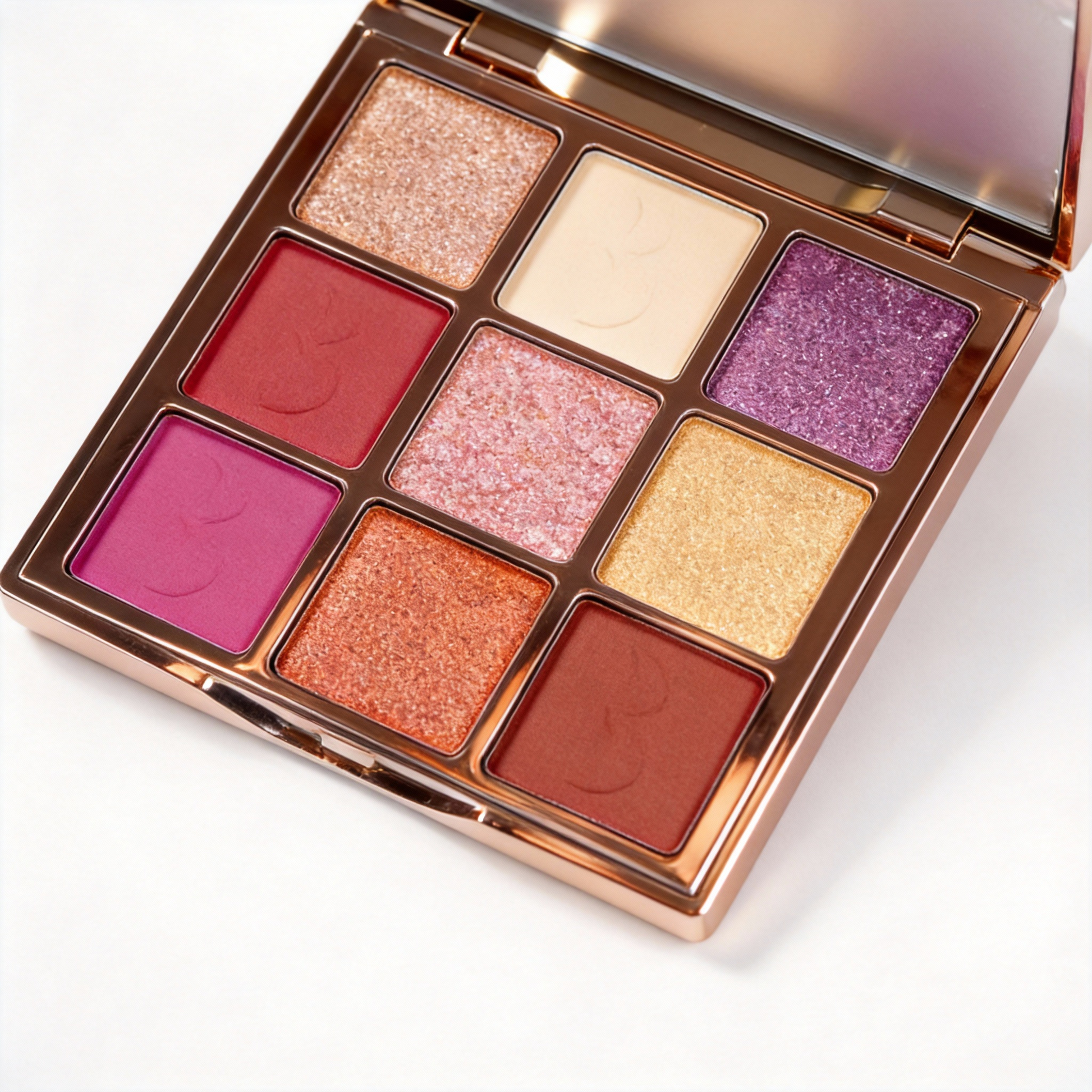 Private label high-pigment glitter and matte eyeshadow palette for wholesale. Custom cosmetic factory MCcosme.