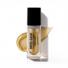 Private label metallic gold liquid eyeshadow with a waterproof formula. Custom OEM makeup manufacturer MCcosme.