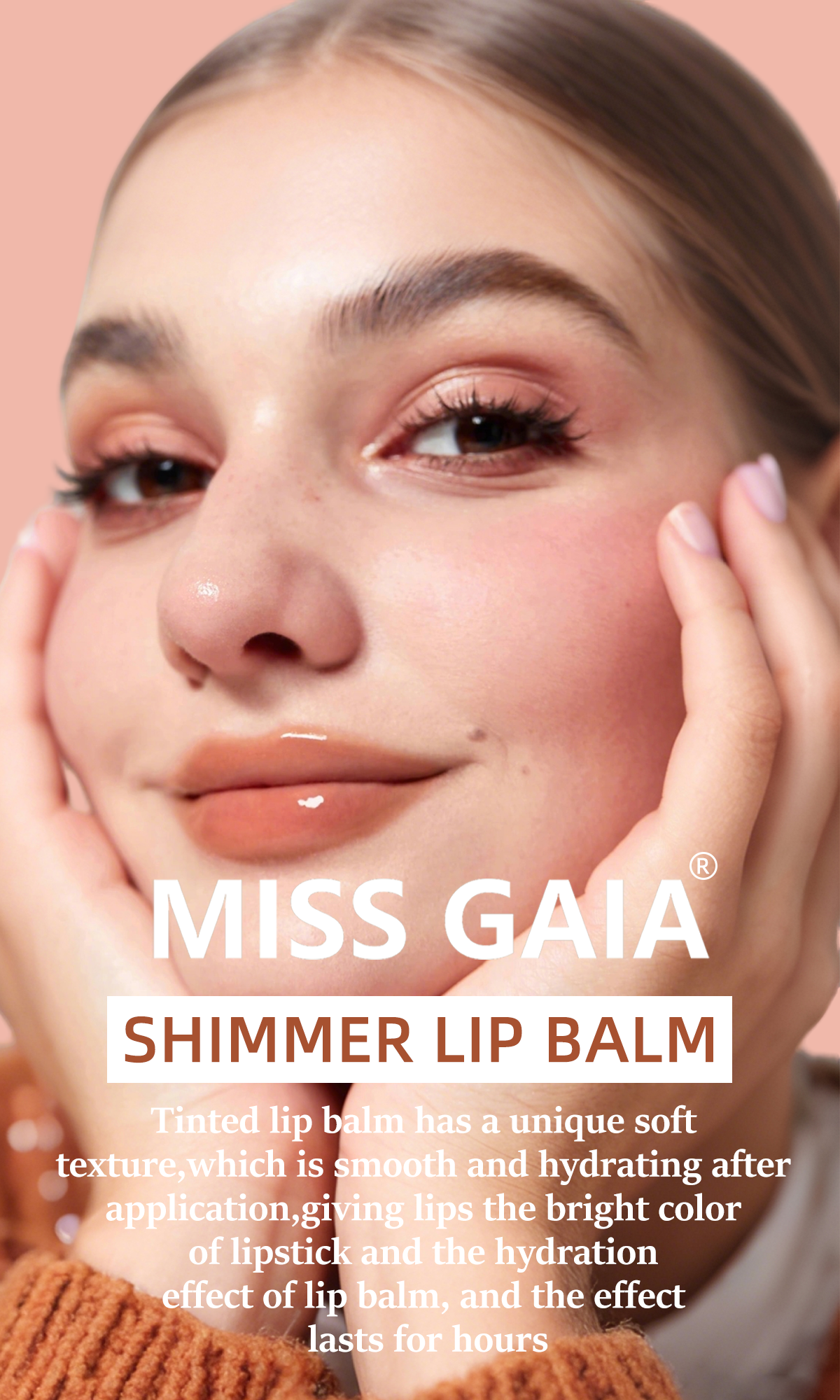Private label shimmer lip balm pot with a moisturizing tinted formula. Custom beauty manufacturing by MCcosme.